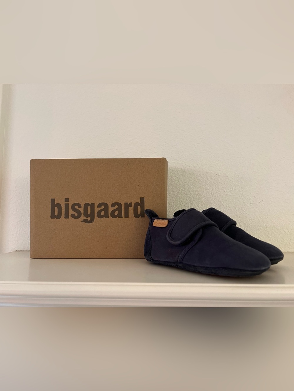 Toddler Navy Canvas/Suede Velcro Slippers - 27 EU/10.5 US